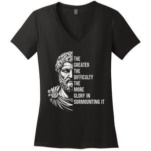 Epictetus Motivational Quote Greek Stoic Philosopher Women's V-Neck T-Shirt