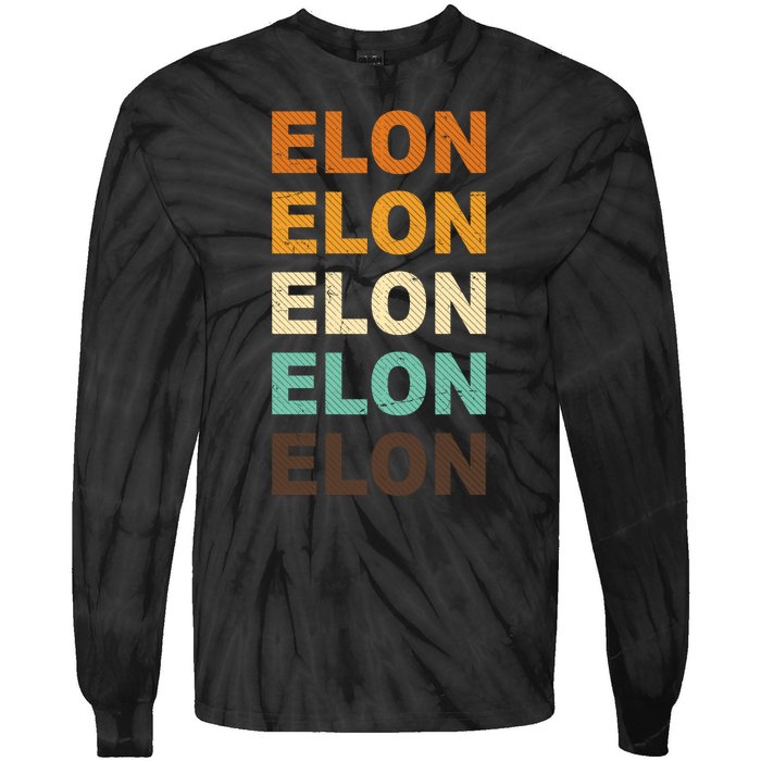 Elon Musk Retro Tie-Dye Long Sleeve Shirt