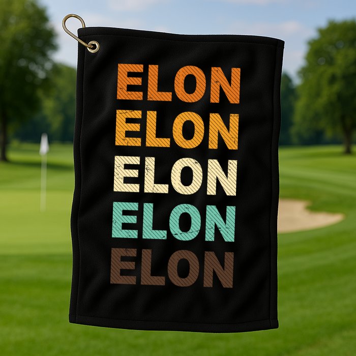 Elon Musk Retro Golf Towel