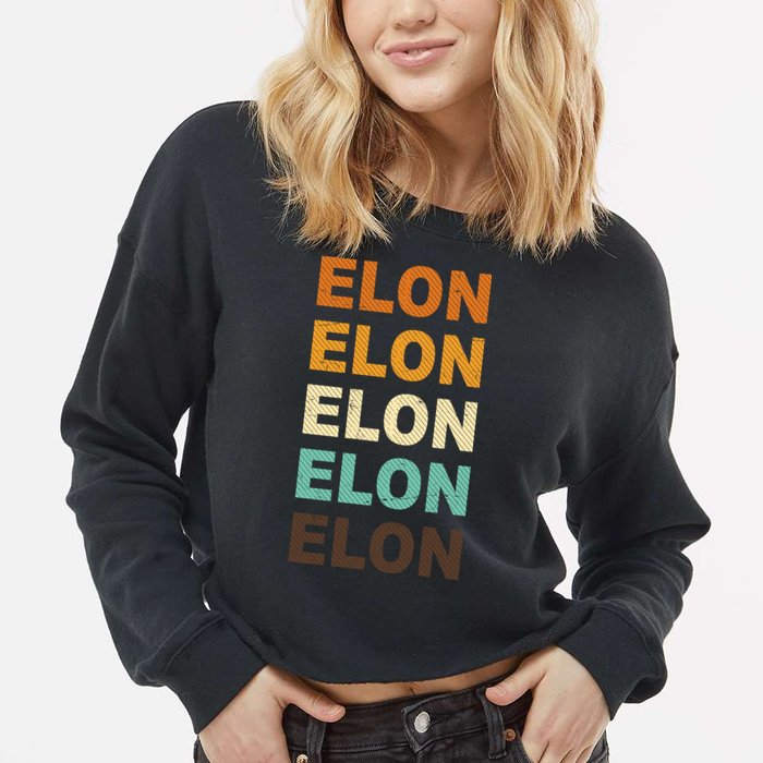 Elon Musk Retro Cropped Pullover Crew