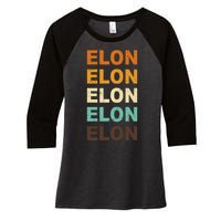 Elon Musk Retro Women's Tri-Blend 3/4-Sleeve Raglan Shirt