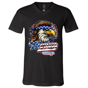 Eagle Merica Red White Blue American Independence Day V-Neck T-Shirt