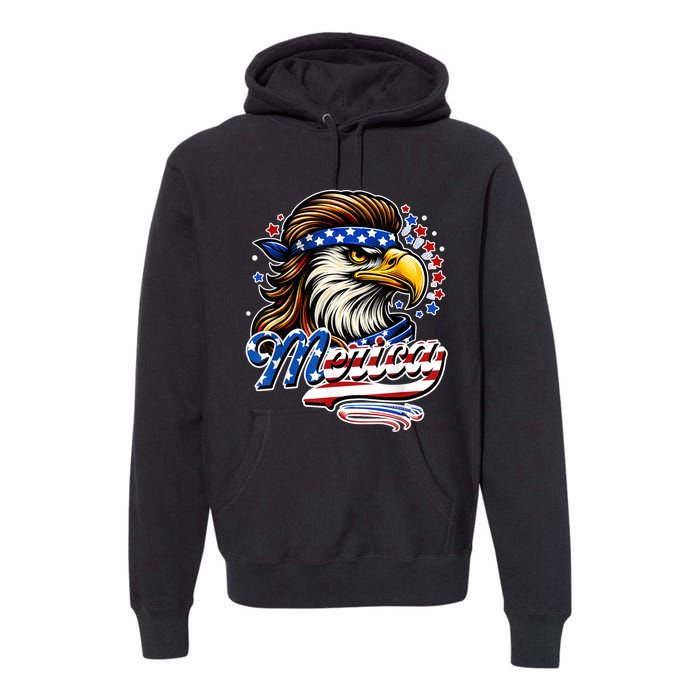 Eagle Merica Red White Blue American Independence Day Premium Hoodie