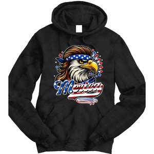 Eagle Merica Red White Blue American Independence Day Tie Dye Hoodie