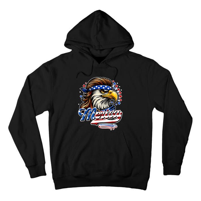 Eagle Merica Red White Blue American Independence Day Tall Hoodie