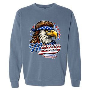 Eagle Merica Red White Blue American Independence Day Garment-Dyed Sweatshirt