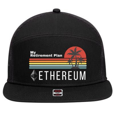 Ethereum My Retirement Plan Blockchain ETH Crypto HODL ETH 7 Panel Mesh Trucker Snapback Hat