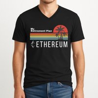 Ethereum My Retirement Plan Blockchain ETH Crypto HODL ETH V-Neck T-Shirt