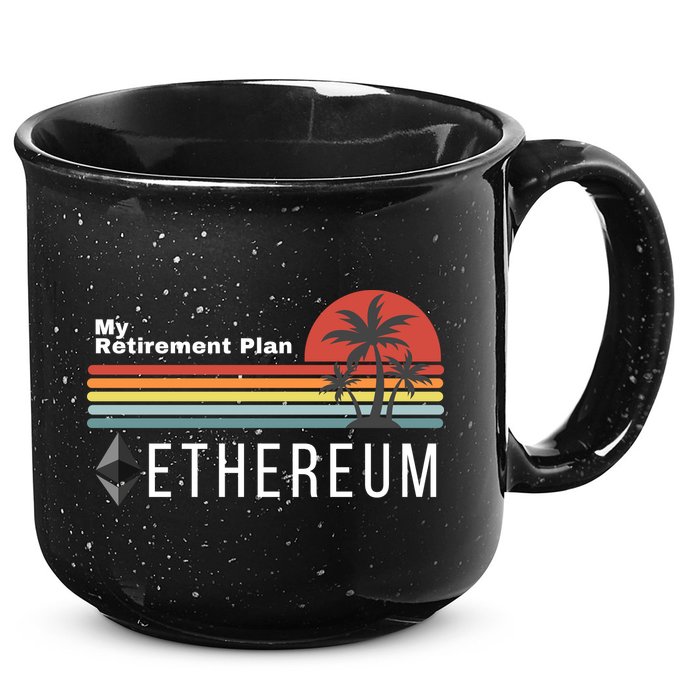 Ethereum My Retirement Plan Blockchain ETH Crypto HODL ETH 15oz Campfire Ceramic Mug
