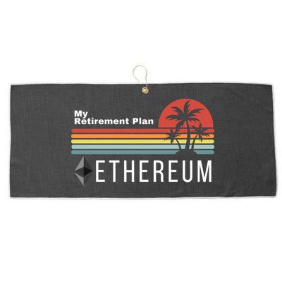 Ethereum My Retirement Plan Blockchain ETH Crypto HODL ETH Large Microfiber Waffle Golf Towel