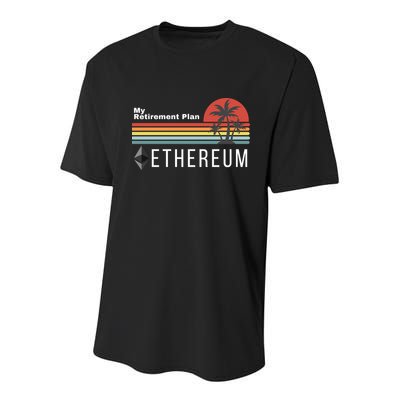Ethereum My Retirement Plan Blockchain ETH Crypto HODL ETH Youth Performance Sprint T-Shirt
