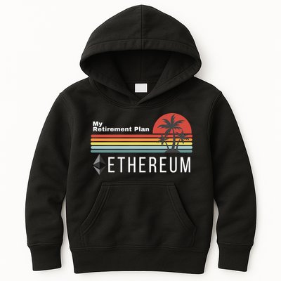 Ethereum My Retirement Plan Blockchain ETH Crypto HODL ETH Kids Hoodie