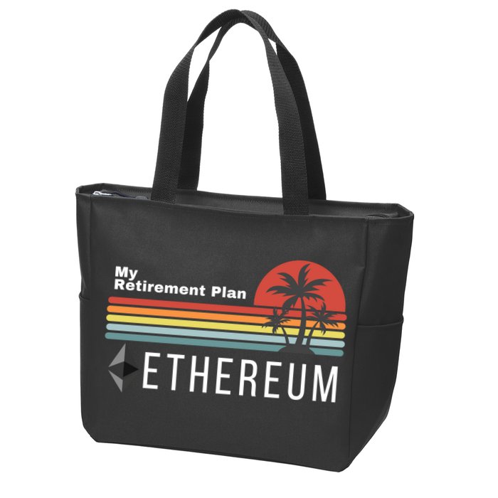 Ethereum My Retirement Plan Blockchain ETH Crypto HODL ETH Zip Tote Bag