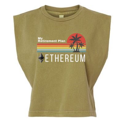 Ethereum My Retirement Plan Blockchain ETH Crypto HODL ETH Garment-Dyed Women's Muscle Tee