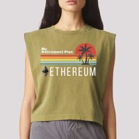 Ethereum My Retirement Plan Blockchain ETH Crypto HODL ETH Garment-Dyed Women's Muscle Tee