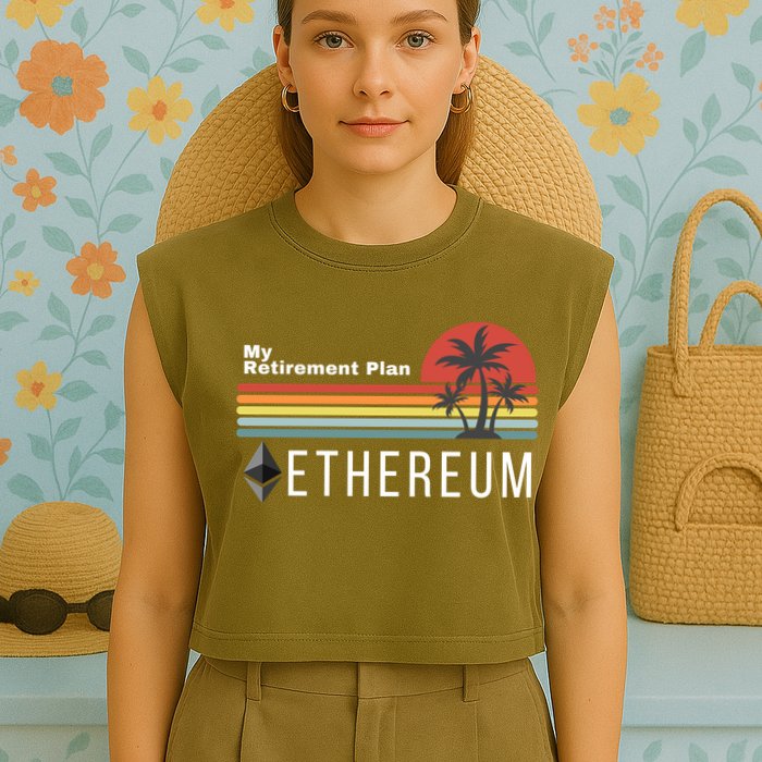 Ethereum My Retirement Plan Blockchain ETH Crypto HODL ETH Garment-Dyed Women's Muscle Tee