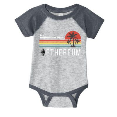 Ethereum My Retirement Plan Blockchain ETH Crypto HODL ETH Infant Baby Jersey Bodysuit
