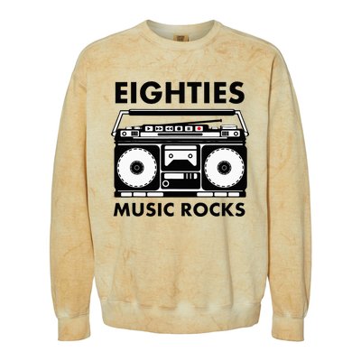 Eighties Music Rocks Colorblast Crewneck Sweatshirt