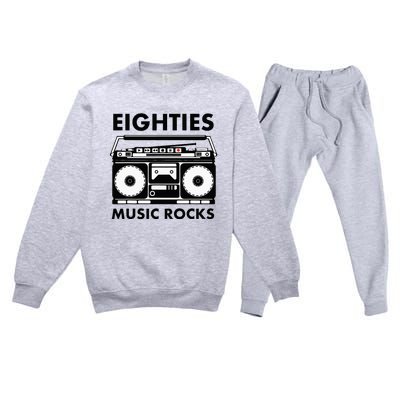 Eighties Music Rocks Premium Crewneck Sweatsuit Set