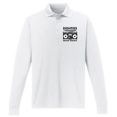 Eighties Music Rocks Performance Long Sleeve Polo