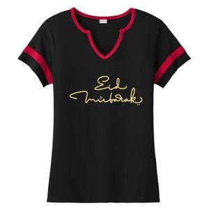 Eid Mubarak Ramadan Ladies Halftime Notch Neck Tee