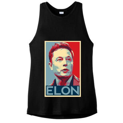 Elon Musk Retro Ladies PosiCharge Tri-Blend Wicking Tank