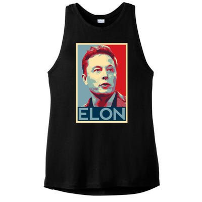 Elon Musk Retro Ladies PosiCharge Tri-Blend Wicking Tank