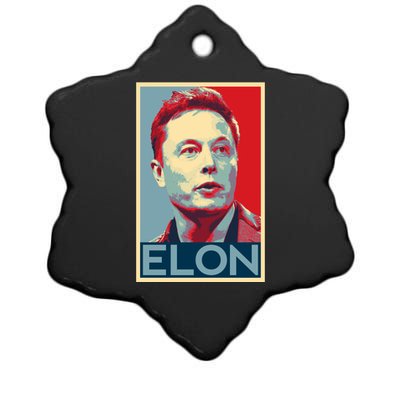 Elon Musk Retro Ceramic Star Ornament