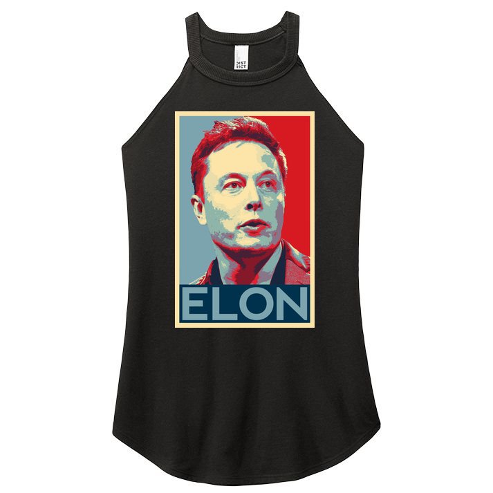 Elon Musk Retro Women's Perfect Tri Rocker Tank
