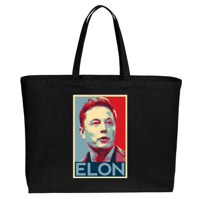 Elon Musk Retro Cotton Canvas Jumbo Tote