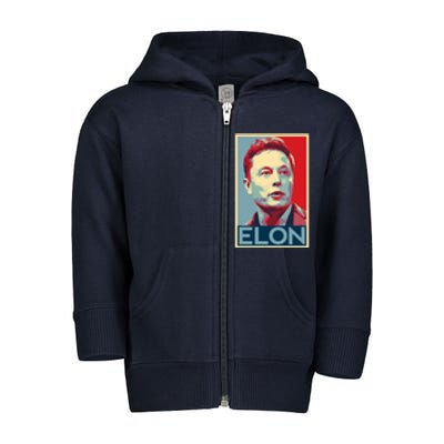 Elon Musk Retro Toddler Zip Fleece Hoodie