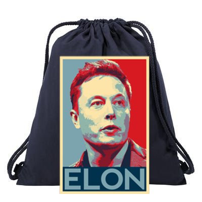 Elon Musk Retro Drawstring Bag