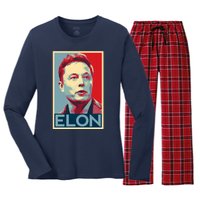 Elon Musk Retro Women's Long Sleeve Flannel Pajama Set 