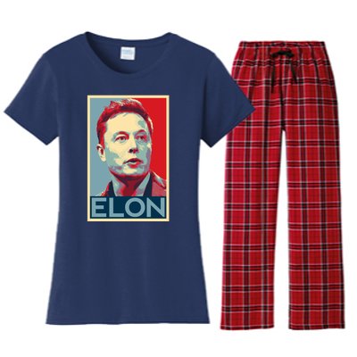 Elon Musk Retro Women's Flannel Pajama Set