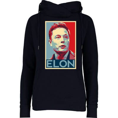 Elon Musk Retro Womens Funnel Neck Pullover Hood