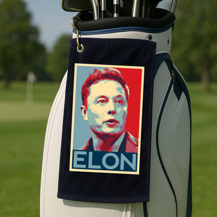 Elon Musk Retro Golf Towel
