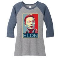 Elon Musk Retro Women's Tri-Blend 3/4-Sleeve Raglan Shirt