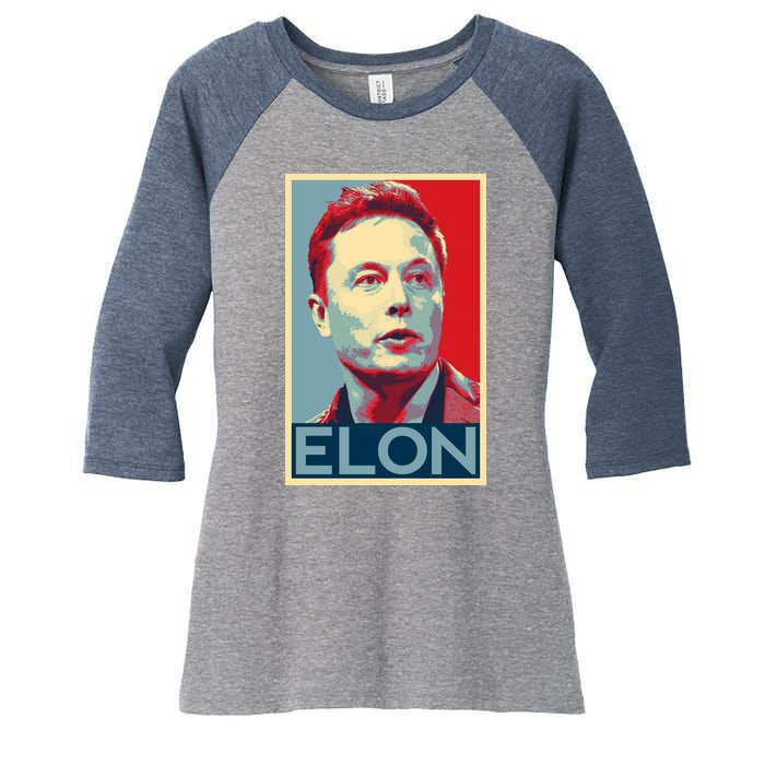 Elon Musk Retro Women's Tri-Blend 3/4-Sleeve Raglan Shirt