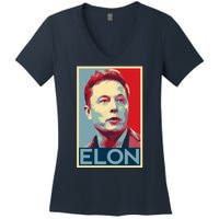 Elon Musk Retro Women's V-Neck T-Shirt