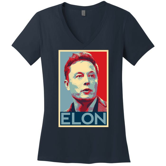 Elon Musk Retro Women's V-Neck T-Shirt