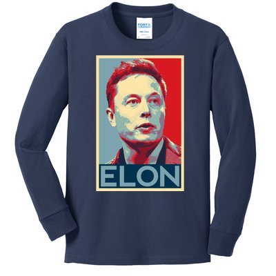 Elon Musk Retro Kids Long Sleeve Shirt