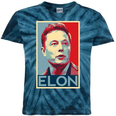 Elon Musk Retro Kids Tie-Dye T-Shirt