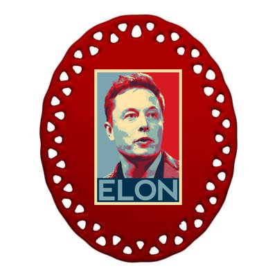 Elon Musk Retro Ceramic Oval Ornament