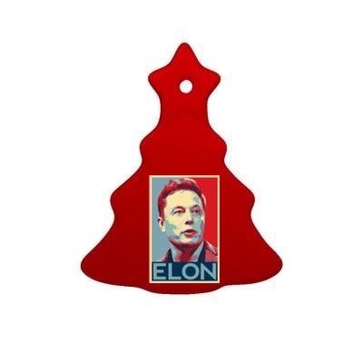 Elon Musk Retro Ceramic Tree Ornament