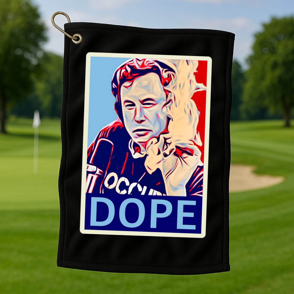 Elon Musk Retro Dope Golf Towel