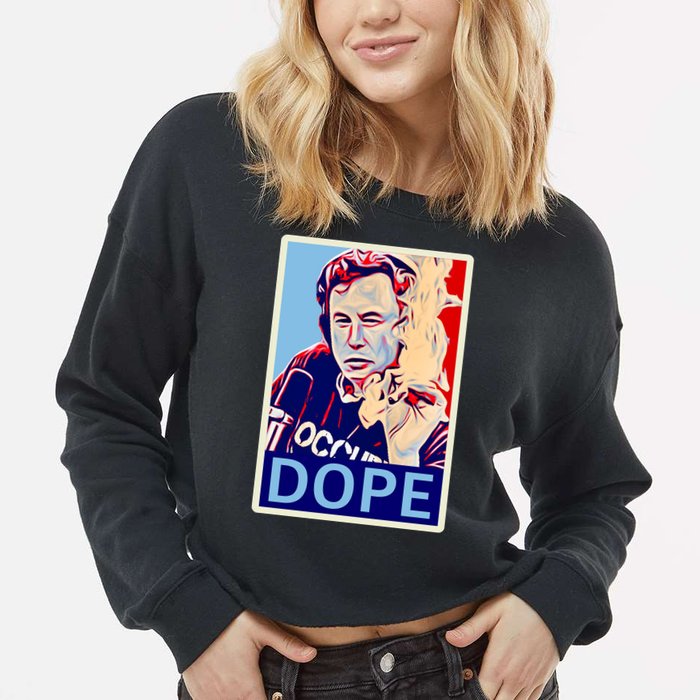 Elon Musk Retro Dope Cropped Pullover Crew
