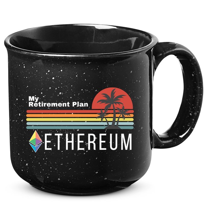 Ethereum, My Retirement Plan, Blockchain, ETH Crypto, HODL ETH 15oz Campfire Ceramic Mug