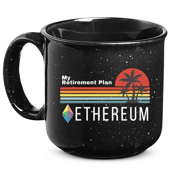 Ethereum, My Retirement Plan, Blockchain, ETH Crypto, HODL ETH 15oz Campfire Ceramic Mug