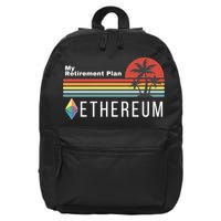 Ethereum, My Retirement Plan, Blockchain, ETH Crypto, HODL ETH 16 in Basic Backpack