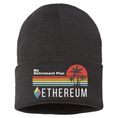 Ethereum, My Retirement Plan, Blockchain, ETH Crypto, HODL ETH Sustainable Knit Beanie